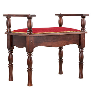 Седалище "Коломенское" темное, 70х40х64 см (красная ткань)