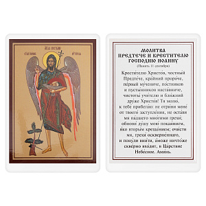 Икона Иоанна Пророка, Предтечи и Крестителя Господня, 6х8 см, ламинированная (картон)