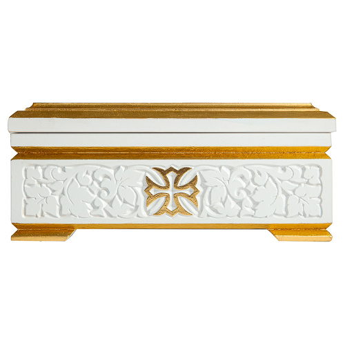 Ковчег для мощей "Суздальский" белый с золотом (поталь), 30х20х13 см фото 11