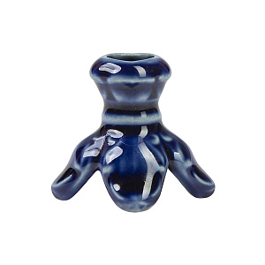 Подсвечник настольный керамический "Тюльпан", 3,1х3 см (синий)