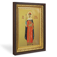 Икона благоверной княгини Иулиании Вяземской, в широком багете, цвет "темный дуб", на холсте, с золочением