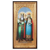 Икона большая храмовая равноапостольных Владимира и Ольги, прямая рама
