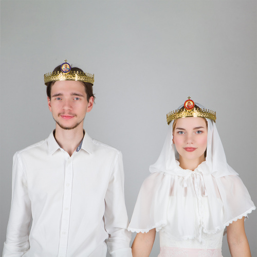 Венцы венчальные, пара, с камнями, высота 8 см фото 2 Венцы венчальные, пара, с камнями, высота 8 см фото 2