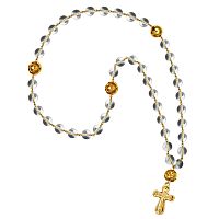 Четки из оникса с разделителями из ювелирного сплава с позолотой (40 бусин)