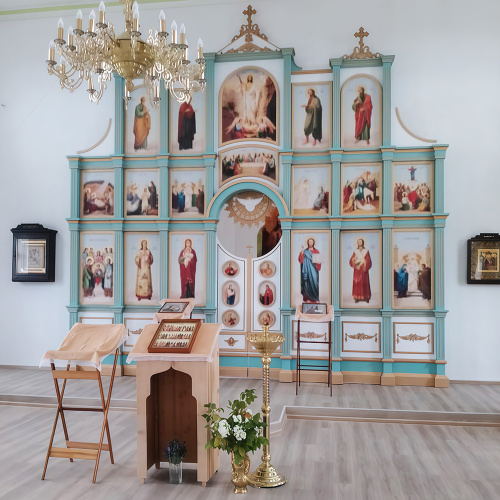 Иконостас трехъярусный (Архангельская область), бело-голубой с золотом (патина), 585х588х25 см фото 3 Иконостас трехъярусный (Архангельская область), бело-голубой с золотом (патина), 585х588х25 см фото 3