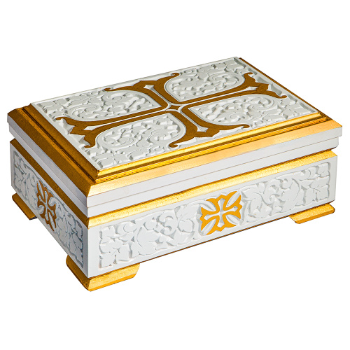 Ковчег для мощей "Суздальский" белый с золотом (поталь), 30х20х13 см фото 12