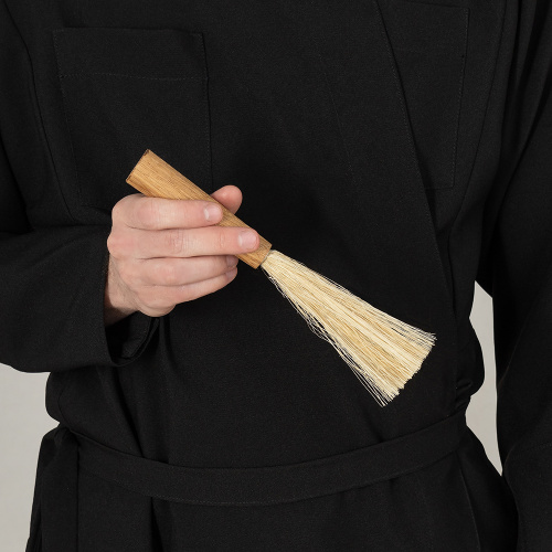 Кропило деревянное с натуральным ворсом (сорго), 21,5 см фото 4