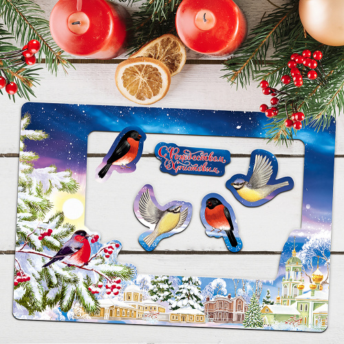 Магнитная фоторамка "Снегири", 21х14,5 см фото 4 Магнитная фоторамка "Снегири", 21х14,5 см фото 4