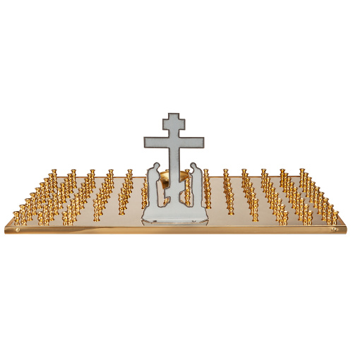 Крышка панихидного стола на 70 свечей с рельефной Голгофой, 70х50 см фото 6