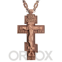 Крест наперсный деревянный резной с цепью, 6,5х12 