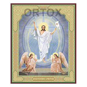 Икона Воскресения Христова, МДФ №2, 10х12 см (10х12 см)