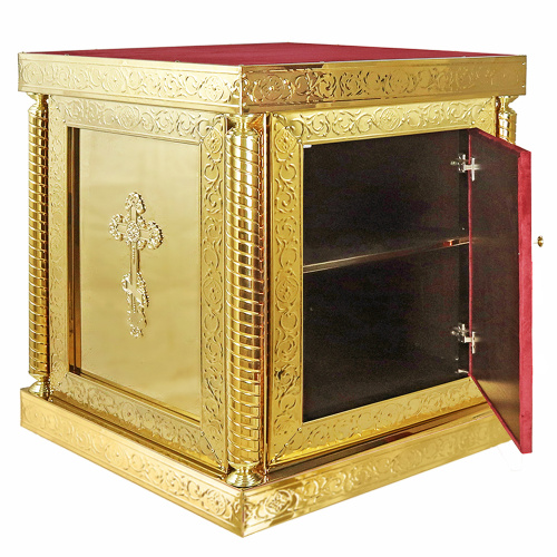 Жертвенник "Золотые своды" с иконой "Моление о чаше" чеканка, высота 100 см фото 4