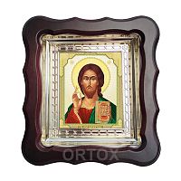 Икона Спасителя, 20х22 см, фигурная багетная рамка №4