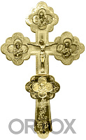 Крест напрестольный латунный с ликами, 20х32 см, У-0607