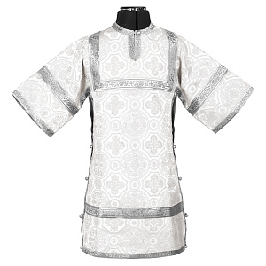 Стихарь алтарника детский, шелк "Горненский", белый с серебром (150 см (размер 38))