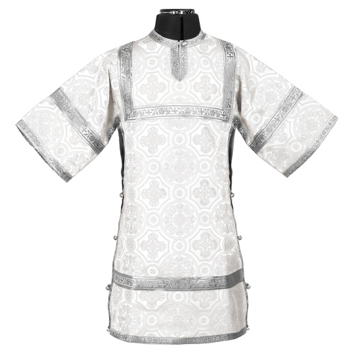 Стихарь алтарника детский, шелк "Горненский", белый с серебром