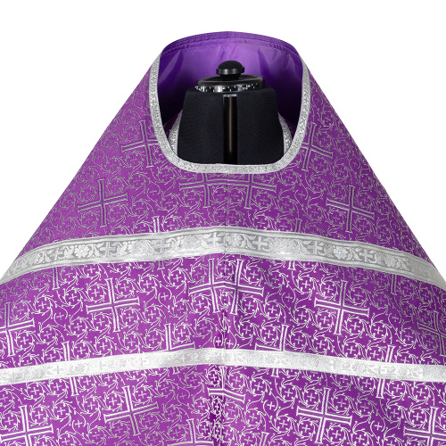 Иерейское облачение, парча "Афон", фиолетовое с серебром фото 4