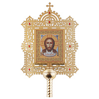 Запрестольная икона, булатная сталь, литография, без древка, 41х70 см, У 3-2843