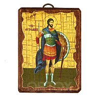 Икона великомученика Артемия Антиохийского, 6,5х9 см (под старину)
