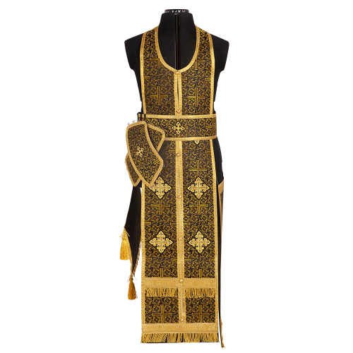 Иерейское облачение, парча "Афон", черное с золотом фото 4