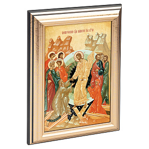 Икона Воскресения Христова в пластиковой рамке, 13х1,5 х18 см (стекло, картон)