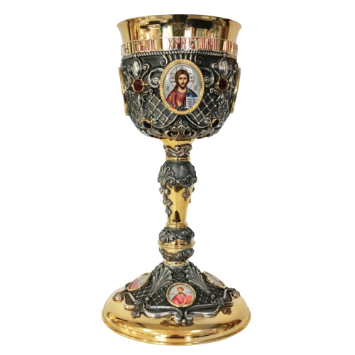 Евхаристический набор из 7 предметов с потиром на 1 л, комбинированный фото 2 Евхаристический набор из 7 предметов с потиром на 1 л, комбинированный фото 2