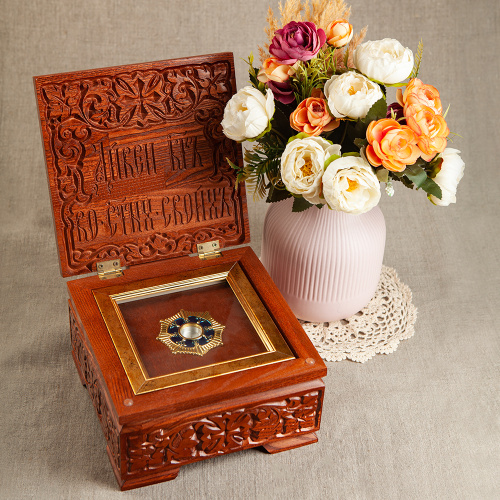 Мощевик врезной, цинковый сплав, синяя эмаль, Ø 70/21 мм фото 2