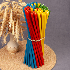 Свечи церковные воскосодержащие разноцветные номерные, 1 кг (№20)