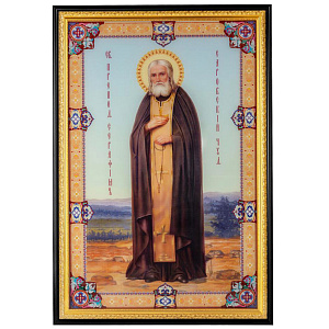 Икона большая храмовая преподобного Серафима Саровского, 80х117 см, УФ-печать на стекле (80х117 см)