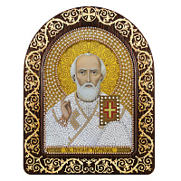 Набор для вышивания бисером "Икона святителя Николая Чудотворца", 13,5х17 см, с фигурной рамкой №1