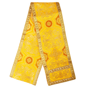 Закладка для Евангелия, шелк "Горненский", с золотом, вышитая, 160х12,5 см (желтая с золотом)