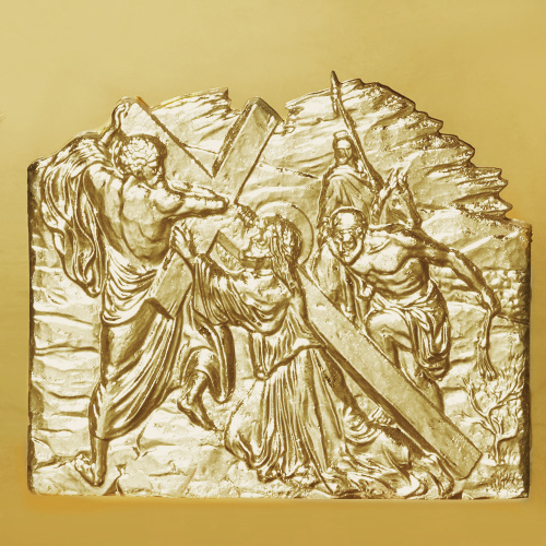 Облачение на престол "Золотые своды", чеканка, высота 107 см фото 6