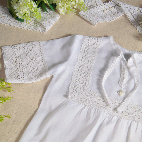 Рубашка для крещения "Дашенька" белая из батиста, размер в ассортименте фото 6 Рубашка для крещения "Дашенька" белая из батиста, размер в ассортименте фото 6