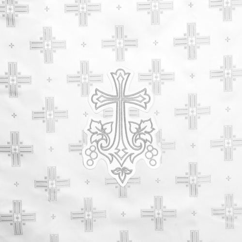 Облачение на престол с пеленой, шелк "Святительский", белое с серебром фото 3