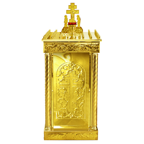 Панихидный стол на 50 свечей "Иерусалимский", колонны, чеканка, 50х50х92 см фото 3 Панихидный стол на 50 свечей "Иерусалимский", колонны, чеканка, 50х50х92 см фото 3