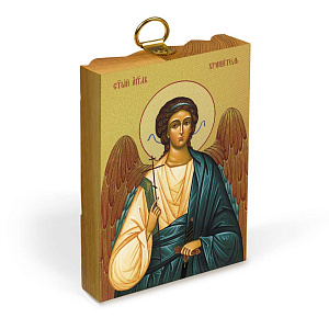 Икона Ангела-Хранителя на деревянной основе, на холсте с золочением (5,2х7,4 см (А8))