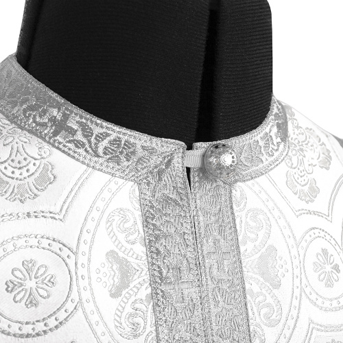 Стихарь алтарника детский, шелк "Горненский", белый с серебром фото 3