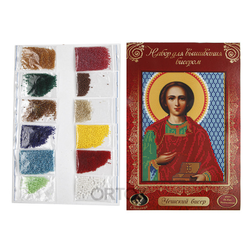 Набор для вышивания бисером "Икона великомученика и целителя Пантелеимона", 19х24 см фото 2