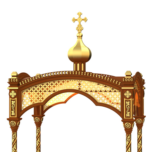 Сень над ракой "Романовская", цвет "кипарис" с золотом (поталь), 250х180х446 см фото 4