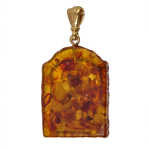 Образок нательный с ликом святой блаженной Ксении Петербургской, арочной формы, 2,2х3,2 см фото 2