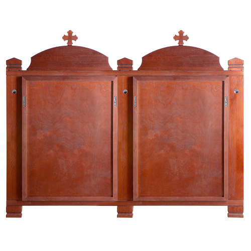 Киот настенный "Суздальский", цвет "кипарис" с золотом (поталь), два модуля фото 6