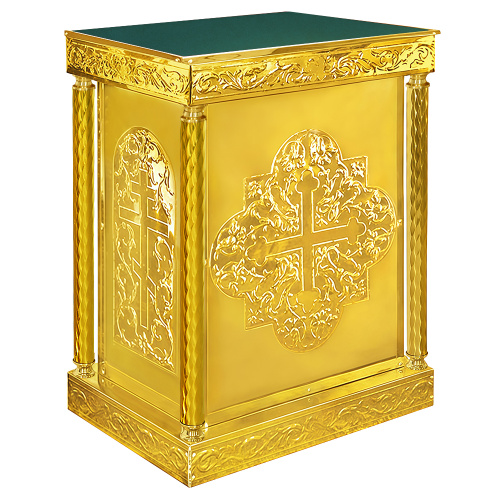 Подставка церковная "Иерусалимская" с колоннами, чеканка, 72х52х93 см фото 2