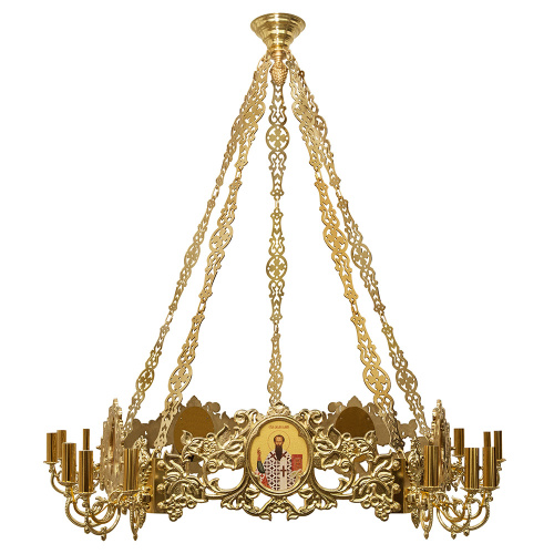 Хорос с иконами "Богоявленский" на 15 свечей, цвет "под золото", диаметр 151 см фото 2