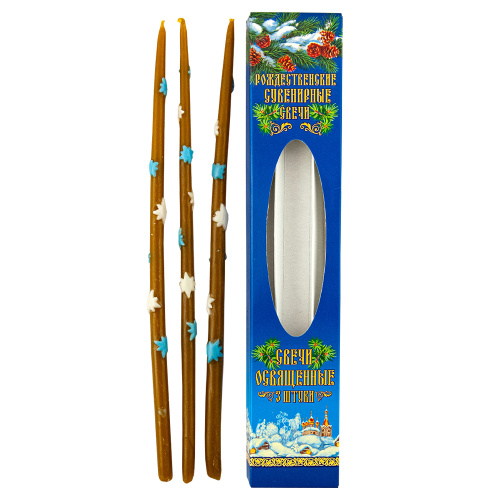 Свечи сувенирные "Рождественские", 3 шт. в наборе, высота 26 см фото 6