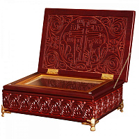 Ковчег для святых мощей прямой, 39х25х12 см, резной, красный