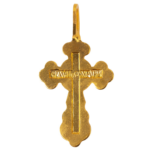 Нательный крестик №9, гальванический, 2х3,7 см, золотистый фото 7