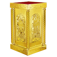 Подставка церковная "Иерусалимская" с колоннами, чеканка, 50х50х90 см Подставка церковная "Иерусалимская" с колоннами, чеканка, 50х50х90 см
