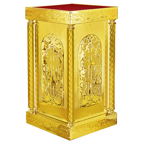 Подставка церковная "Иерусалимская" с колоннами, чеканка, 50х50х90 см