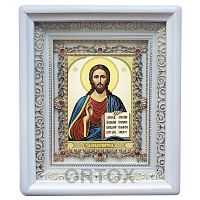 Икона Спасителя, 18х21 см, прямая багетная рамка