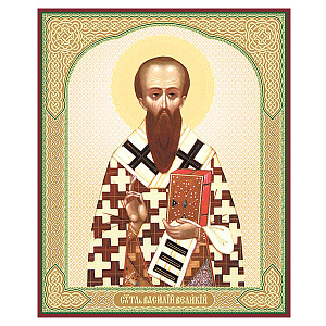 Икона святителя Василия Великого, МДФ (6х9 см)
